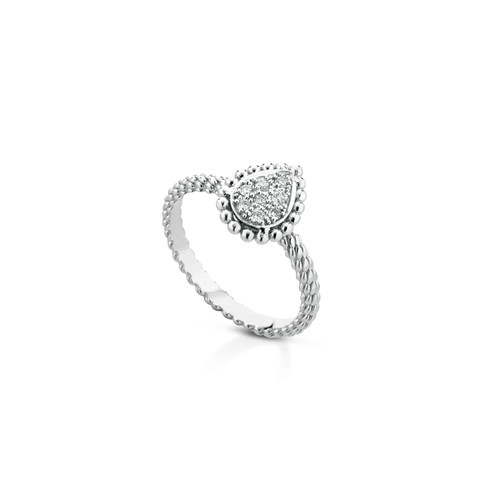 Anello goccia oro - goccia, bianco