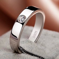 Fede Nuziale Uomo Moissanite