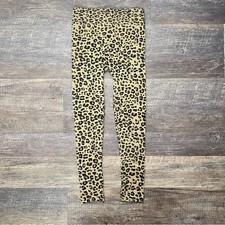 Pantaloni leggings in maglia Britt's Knits nero marrone chiaro stampa leopardo taglia small/media B150