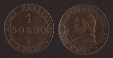 STATO PONTIFICIO 1 SOLDO 1867 ANNO XXI BUSTO GRANDE - PIUS PIO IX
