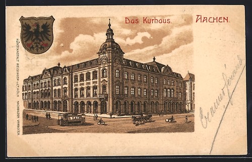 Litografia aquisgrana kurhaus - litografia,