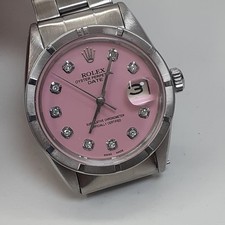 Rolex Data 34mm Acciaio Rosa Candy Diamante Quadrante Oyster Watch 1501 Circa 1963