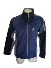 ASICS Felpa Giacca Tuta vintage uomo donna TrackTop Giacchetto Taglia L blu