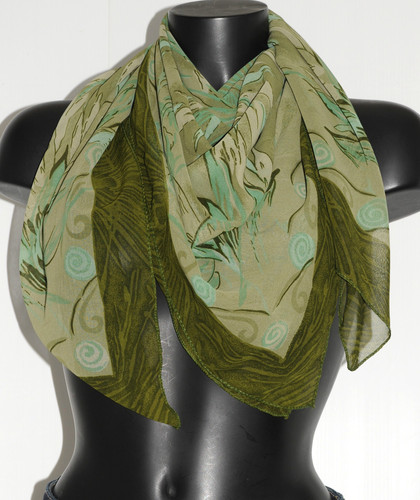 Foulard vintage verde - foulard,
