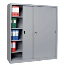 Armadio in ferro ante scorrevoli e serratura cm.150x45x200h 4+4 piani rinforzati