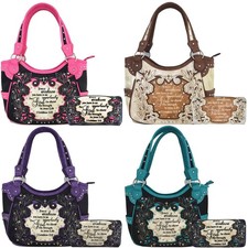 Borsa donna ricamo scrittura