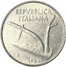 10 LIRE 1984 - ARATRO E SPIGHE