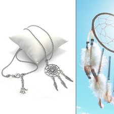 collana acchiappasogni ciondolo con piuma catena in acciaio portafortuna tribale