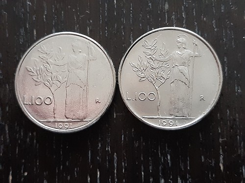 Moneta 100 lire piccole 1991