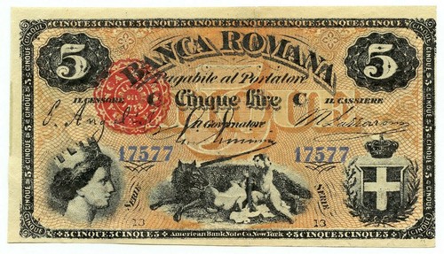 Lire banca romana regno - romana,