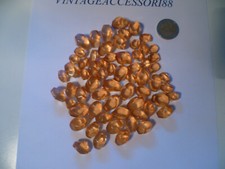 60 BOTTONI GEMME RESINA COLOR RAME TRASPARENTE 3 MISURE VINTAGE ANNI 70