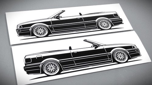 Adesivo audi cabrio - adesivo,