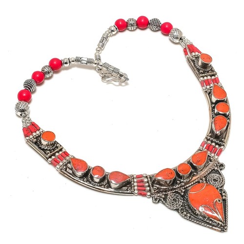 Collana corallo rosso tibetano - collana,