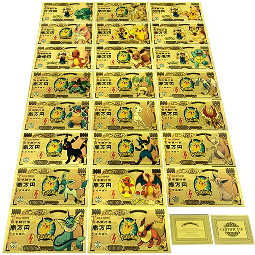 Banconote pokémon fogli oro - banconote,