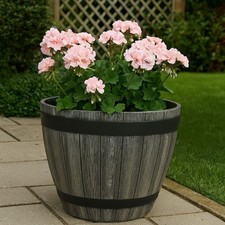 Fioriera botte effetto legno - botte,