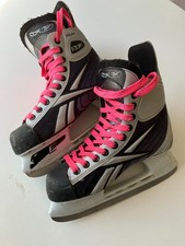 RBK Reebok Ice Hockey Fitlite pattini rosa lacci taglia UK 5,5 EU 38,5