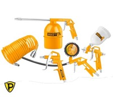 Kit 5 accessori compressore completo manometro pistola aerografo e flessibile  