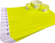 500 Braccialetti Giallo Neon Braccialetti Di Identificazione Tyvek per Eventi, S