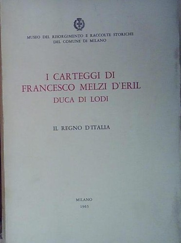 Carteggi francesco melzi - i,