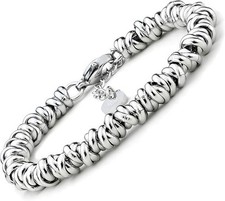 SAGA GIOIELLI® BRACCIALE DONNA INTRECCIATO NODINI ACCIAIO DIVERSI COLORI