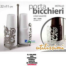 PORTA BICCHIERI DA TAVOLA CUCINA DOPPIO IN METALLO Cm 22 X 11 VARI COLORI