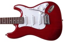 Chitarra elettrica ST5DRT - rosso scuro, corpo in legno massello, cavo di collegamento - by Vision - MSA!n