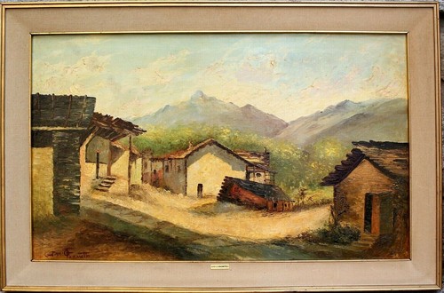 Antico grande dipinto olio - grande,