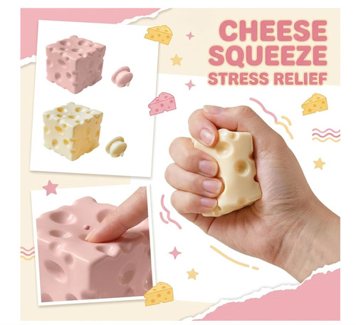 Cheese squeeze stress toy - squeeze,