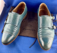 CHURCH’S Blue Leather Buckles Size 39,5 No Tricker Barbour LUXURY UK - Dust Bags