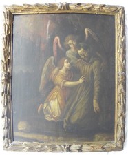 Artista del ‘500 CINQUECENTO Lombardo San Francesco sorretto da angeli stimmate