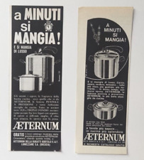 Pubblicita' 2 Pz. Aeternum Pentola A Pressione Bugatti Bortolo Vintage 1965 (F4)