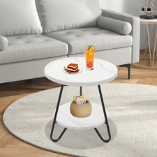 Tavolino rotondo bianco a 2