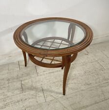 TAVOLINO da caffè PAOLO BUFFA VINTAGE ROTONDO VETRO TAVOLO LEGNO NOCE ANNI '40