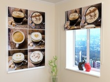 tenda a pacchetto ARREDALACASA col caffè e il cappuccino MISURE PERSONALIZZABILI