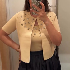 NWT ZARA Jewel Beaded Knit