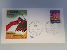 FRANCOBOLLI STAMPS 7° SAMOTER MACCHINE MOVIMENTO TERRA L.25 FDC 1970 (A2)