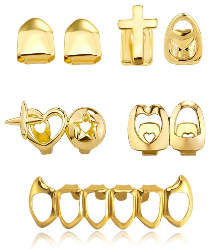 Gifikoi set grillz oro pezzi - oro, 7