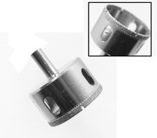 PUNTA SEGA A TAZZA DIAMANTATA 60 mm X FORARE VETRO CERAMICA MARMO VETRORESINA 