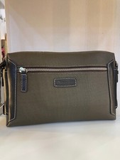 BORSELLO UOMO TESSUTO  E PELLE REGALO DELSEY CON TRACOLLA REGOLABILE