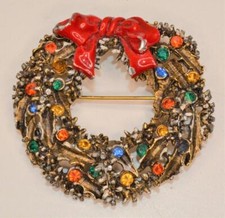 Vtg Anni 50 Spilla WREATH Con