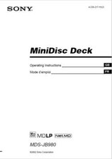 SONY MDS-JB980 MDS JB 980 -