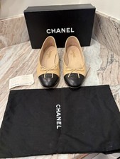 Ballerine Chanel in pelle di agnello ballerine da donna taglia 38 - beige/nero