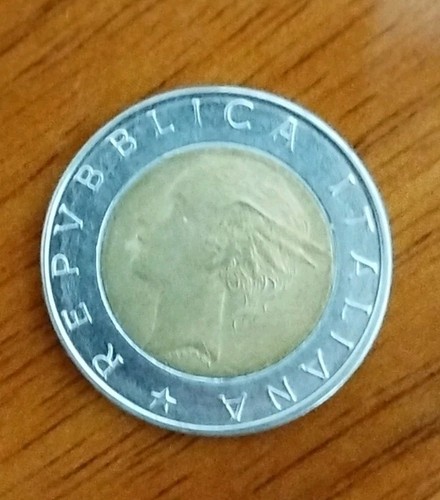 Moneta bimetallica 500 - moneta, lire