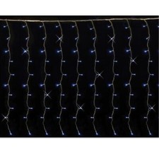 Tenda luminosa blu luci led illuminazione pioggia cascata di natale da esterno p