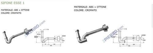 Sifone esse cromato - sifone, s