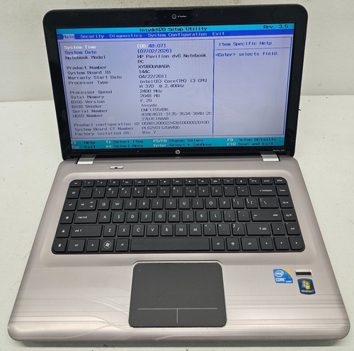 Pavilion dv6 3225dx - hp, dv6-3225dx