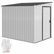 Outsunny Casetta Attrezzi in Metallo 1.5x2m Porta Scorrevole e Tetto Inclinato