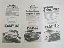 3 Pubblicità vintage auto DAF 33 44 55 coupé Automatic Variomatic 1970