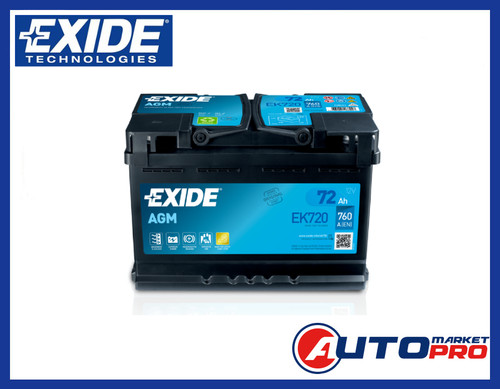 Batteria auto exide ek720 agm - batteria,