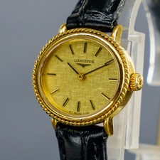 [ EXC +5] Longines 817 4335 Oro Quadrante Donna Manuale Orologio 25mm Bezel